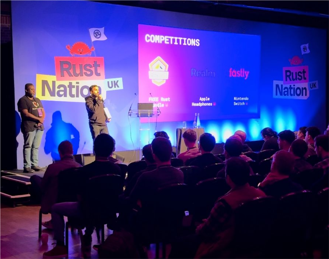 Rust Nation UK conference stage